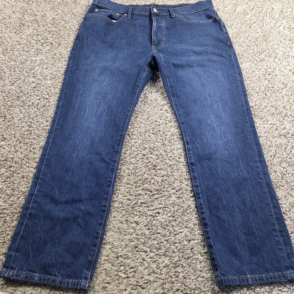 J Crew Jeans Men’s 36x28.5 Tag 36x30 Flex Dark Wash Denim Straight